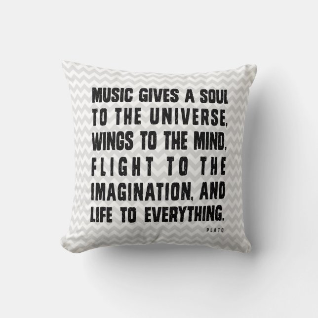 Music Gives Soul To The Universe Cushion (Front)