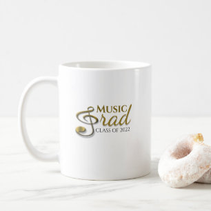 Music Grad Gold Treble Clef Graduation Singer  Coffee Mug