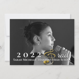 Music Graduation Announcement Treble Clef Grad