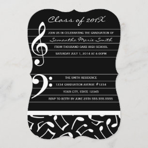 Music Graduation Party Invitation Announcements
