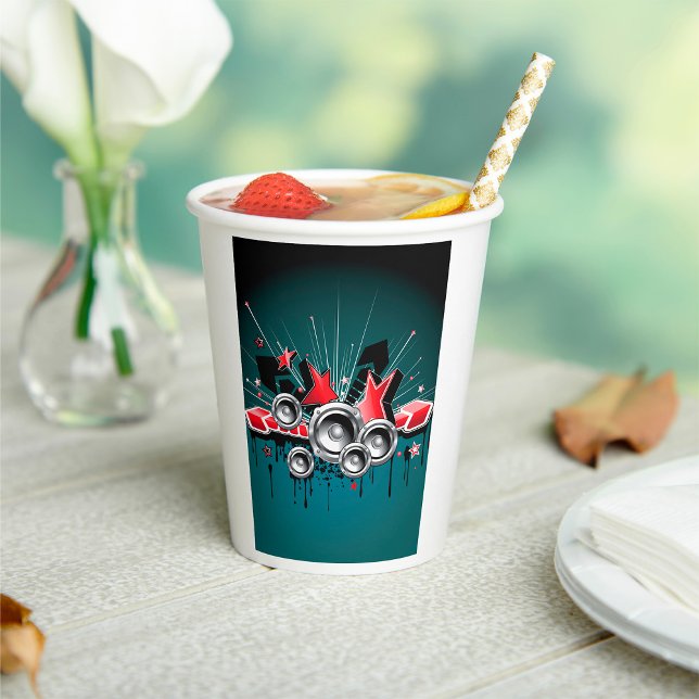 Music Graphic Speakers Audio Paper Cups (Creator Uploaded)