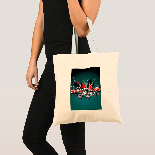 Music Graphic Speakers Audio Tote Bag (Creator Uploaded)