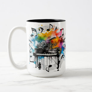Music graphic Two-Tone coffee mug