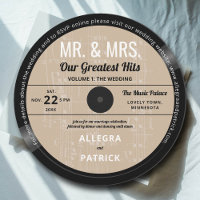 Music Greatest Hits Retro Vintage Ecru Wedding