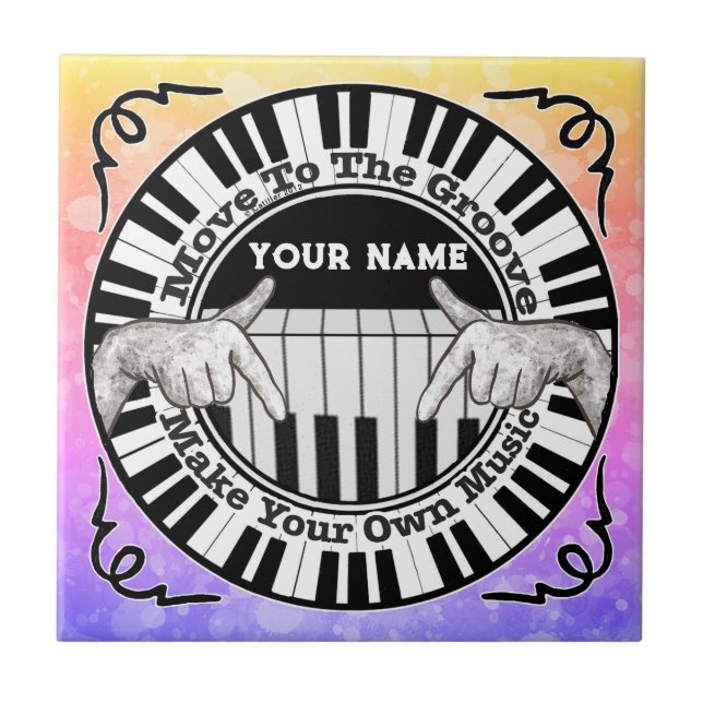 Music Groove  Ceramic Tile (Front)