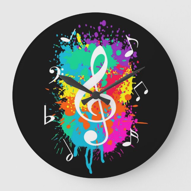 Music grunge large clock (Front)