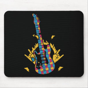 Music Guitar Autism Awareness Day Month Colourful  Mouse Pad