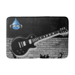 music guitar bathroom bathmat