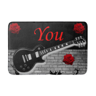 music guitar bathroom bathmat