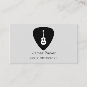 Music Guitar Instructor Logo Minimalist Musician Business Card