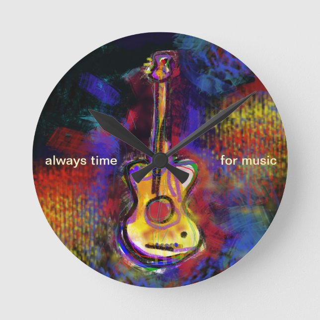 music guitar instrument round clock (Front)