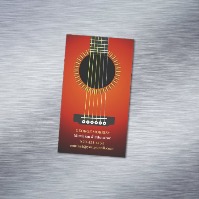 Music Guitar Magnetic Business Card (In Situ)