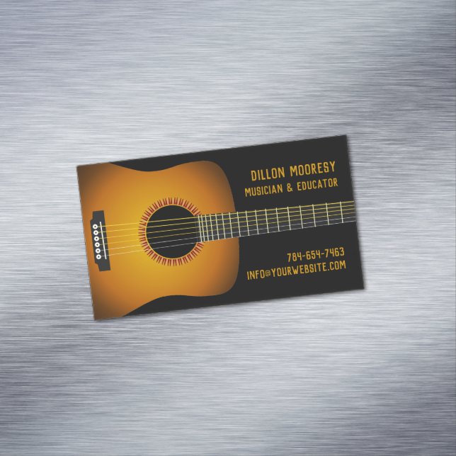 Music Guitar Magnetic Business Card (In Situ)
