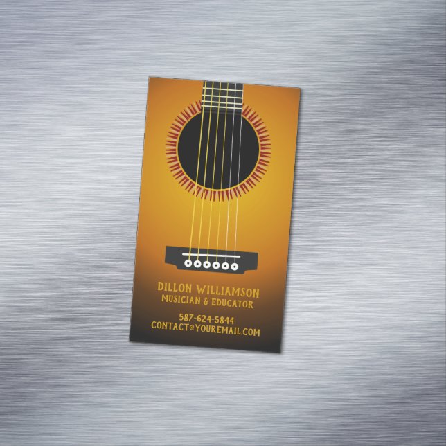 Music Guitar Magnetic Business Card (In Situ)