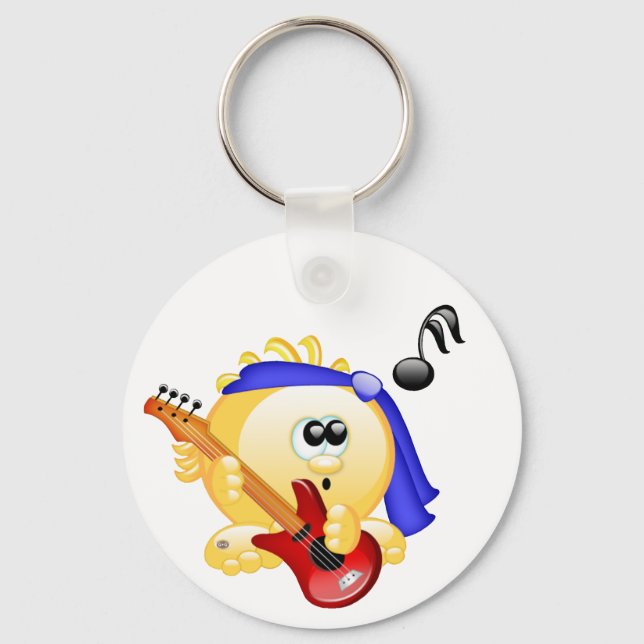 Music Guitar Player Key Ring (Front)
