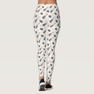 Music Guitar Radio Pattern Custom Leggings
