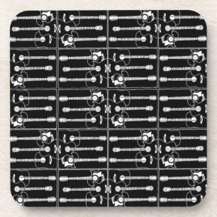music guitars pattern coaster