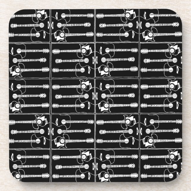 music guitars pattern coaster (Front)