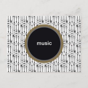 music, guitars postcard