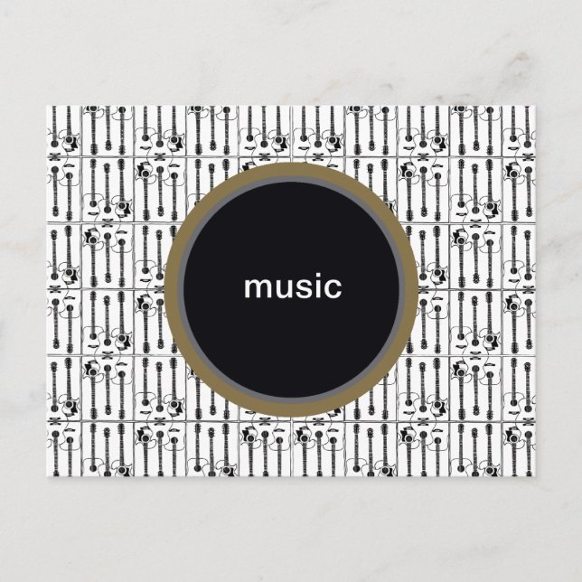 music, guitars postcard (Front)