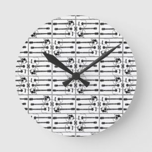 music, guitars round clock