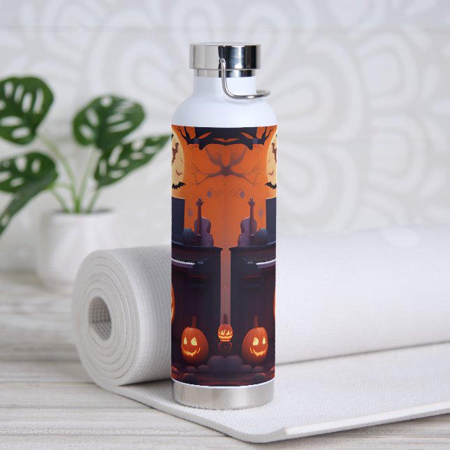Music & Halloween Water Bottle (Yoga)