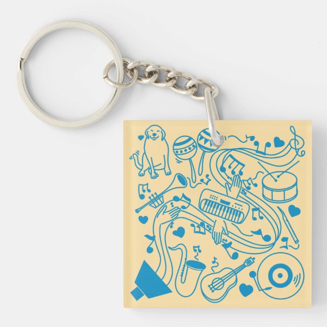 Music Hands - ASL Design Key Ring (Front)