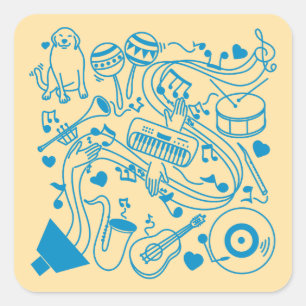 Music Hands - ASL Design Square Sticker