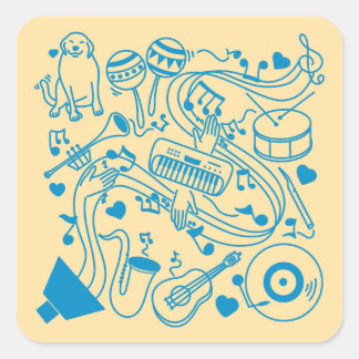 Music Hands - ASL Design Square Sticker