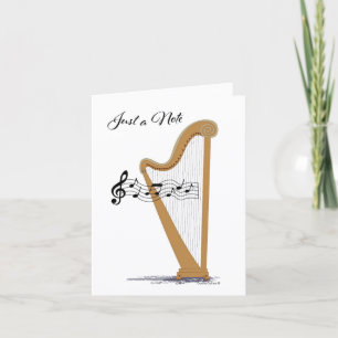 Music Harp note card with lines inside