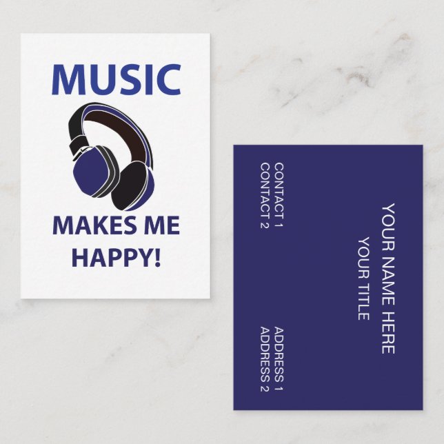 Music Headphone  Business Card (Front/Back)