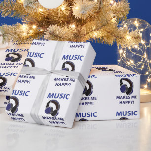 Music Headphone Music Makes Me Happy Music Wrapping Paper