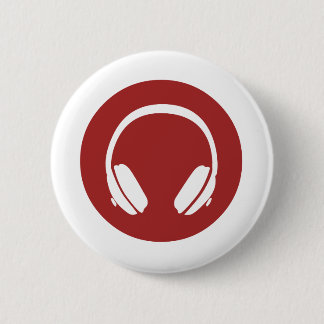 Music Headphones 6 Cm Round Badge