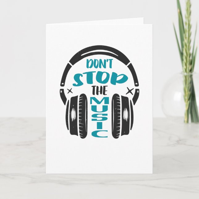 Music Headphones DJ Musician Gifts Card (Front)
