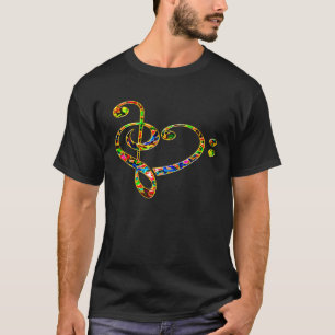 Music heart bass clef treble clef Iove heartbeat s T-Shirt