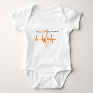 MUSIC HEART BEAT beaten Music of the heart Baby Bodysuit