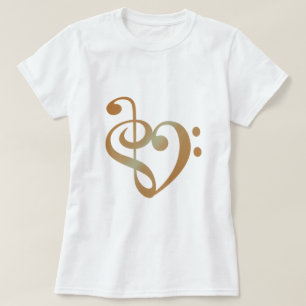 Music Heart Copper in Love heart shape T-Shirt