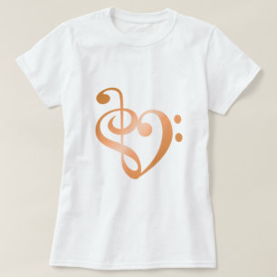 Music Heart Copper in Love heart shape T-Shirt