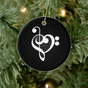 Music Heart - I Love Music Ceramic Ornament