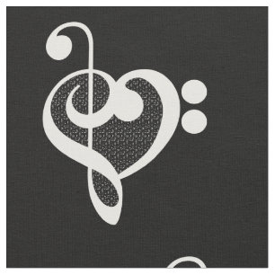 Music Heart - I Love Music Fabric
