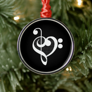 Music Heart - I Love Music Metal Ornament