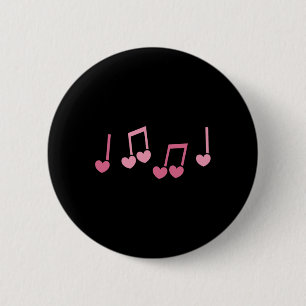 Music Heart Music Note Funny Musician Kids Girls M 6 Cm Round Badge