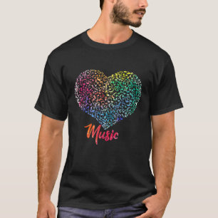 Music Heart Notes T shirt Love Singers Band Instru