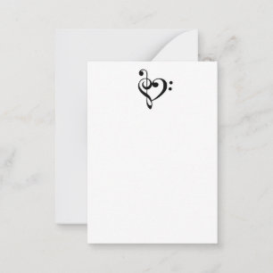 Music Heart Treble Clef Bass Clef Musician  Card