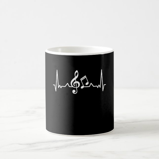 Music Heartbeat piano and guitar Gift Coffee Mug (Center)