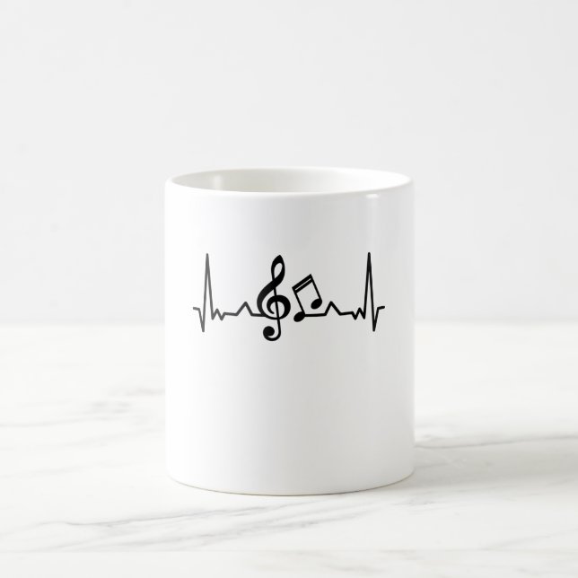 Music Heartbeat piano and guitar Gifts Coffee Mug (Center)