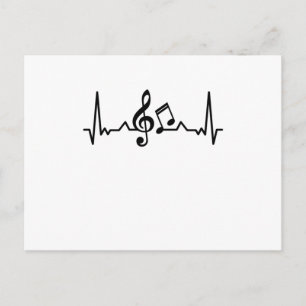 Music Heartbeat piano and guitar Gifts Postcard