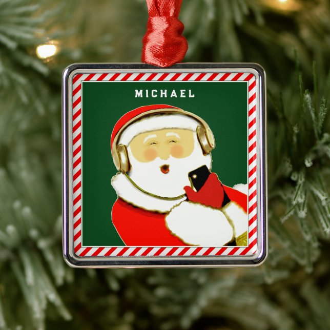 Music Hip Hop Christmas Metal Ornament (Tree)