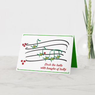 Music Holly Berries 1 contemporary Christmas card