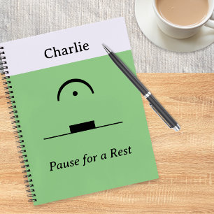Music Humour Pause for Rest Funny Personalised Notebook